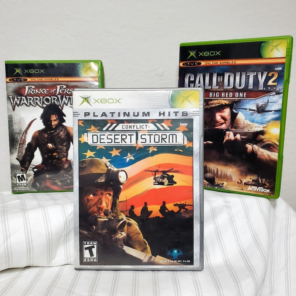 XBOX: Call Duty 2 Big Red 1. Conflict Desert Storm. Prince Persia Warrior Within